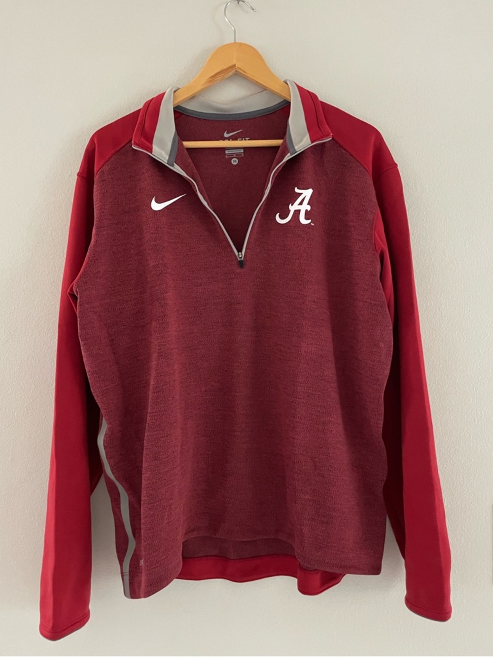 Mens Nike Auburn Heathered Maroon 1/4 Zip Pullover Sweater